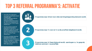 Top 3 meest succesvolle referral recruitmentprogramma's volgens de referral recruitmentbenchmark