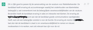 Kandidaat beoordelen met ChatGPT