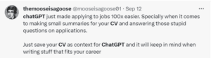 ChatGTP voor het opmaken van het cv